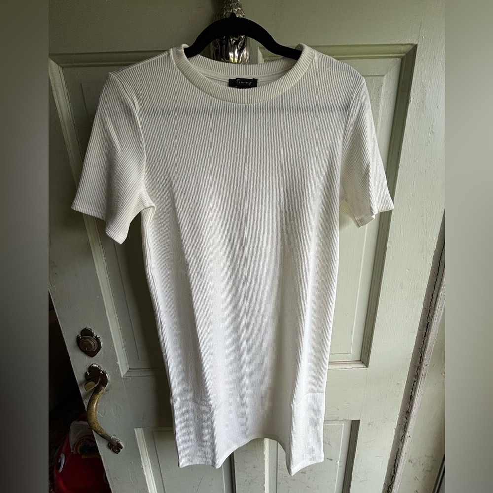 Brand new white ribbed tshirt dress.